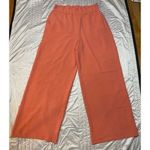 Hilary Radley Womens Dusty Coral Wide Leg Paperbag Waist Pants Size M
